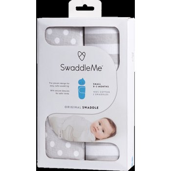 Summer Infant SwaddleMe zavinovačka 2ks šedé puntíky šedé proužky