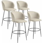 Tectake 405862 luana samet krémová / černá 4 ks – Zboží Mobilmania