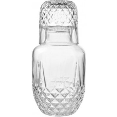 Skleněná broušená karafa se sklenicí Stijn – 550 ml – Zboží Dáma