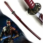 Chladné zbraně Red Warrio rčervená katana s bohatým příslušenstvím – Zboží Mobilmania