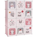 Kondela Dětská modulární skříň, růžová / dětský vzor, Nurmi – Zboží Mobilmania