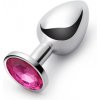 Anální kolík VšeNaSex Ocelový anální kolík Large Diamond růžový kamínek