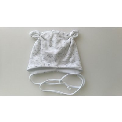 Zavazovací čepice s růžky pro předčasně narozené miminko MK COOL žíhaná bílo šedá – Zboží Mobilmania