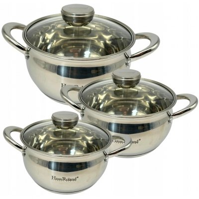 HOME ELEMENTS Sada nerezového nádobí kombinace lesku a matu 6 ks – Zboží Dáma