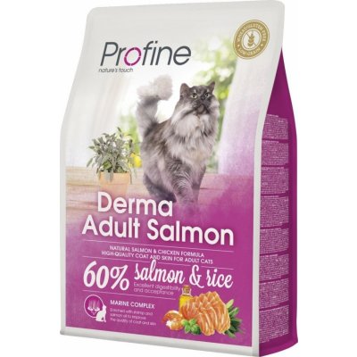 Profine Cat Derma krmivo pro dospělé kočky pro péči o srst a kůži s lososem a rýží 2 kg – Zboží Mobilmania