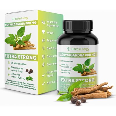 Herbs Energy Ashwagandha Extrakt z kořene 90 kapslí – Zboží Mobilmania