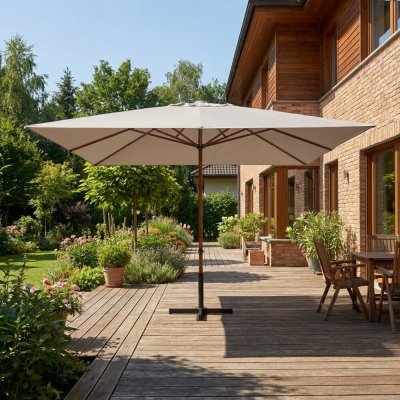 Patio Zahradní slunečník 4 x 4 m s rotací 360° šedý 47420 – Hledejceny.cz