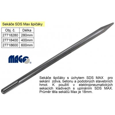 MAGG Sekáč SDS MAX špičák délka 280mm – Zbozi.Blesk.cz