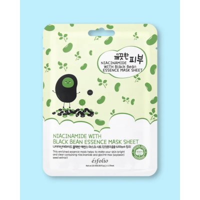 Esfolio Pure Skin Niacinamide Black Bean Essence Mask Sheet 25 ml – Zboží Mobilmania
