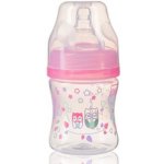 BabyOno Antikoliková lahvička se širokým hrdlem růžová 120ml – Zboží Dáma
