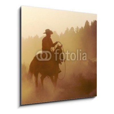 Skleněný obraz 1D - 50 x 50 cm - cowboy in the desert kovboj v poušti