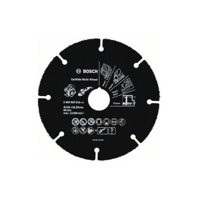 Bosch Karbidový řezný kotouč z tvrdokovu Multi Wheel na DŘEVO, PLASTY a HŘEBÍKY do úhlové brusky 125 mm x 22.23 mm (2608623013)