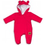 Baby Nellys Kojenecký teplákový overal s kapucí Teddy malinový – Hledejceny.cz