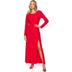 Třpytivé šaty s ramenními vycpávkami M719 červené – Zboží Mobilmania