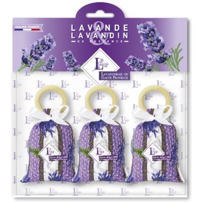 Lavanderaie de Haute Provence Levandule & Levandin Sada 3 levandulových pytlíků s kroužkem 3 × 18 g – Hledejceny.cz