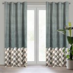 Takoy DESIGN 91 Sametový závěs GINA s potiskem vějířů-HF-387295 | 140 x 250 cm – Hledejceny.cz