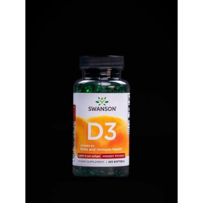 Swanson Vitamin D3 5000 IU Vyšší účinnost 250 softgel kapslí – Sleviste.cz