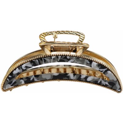 Skřipec na vlasy s černo-bílou ozdobou Barva: černá – Hledejceny.cz