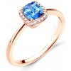 Prsteny Savicki zásnubní prsten růžové zlato modrý safír diamanty ZS20NSZ RZ