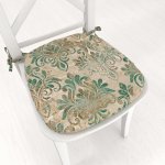 Biante Tamara TMR-049 Hnědo-zelený zámecký vzor na světle hnědém 39 x 37 x 3 cm Sametový oblý – Hledejceny.cz