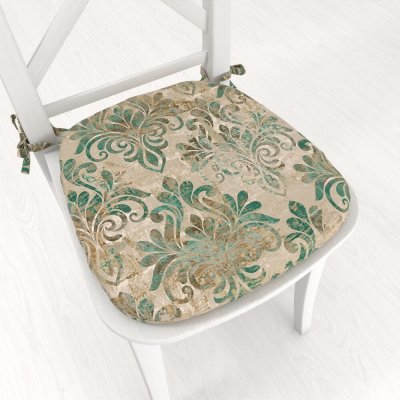 Biante Tamara TMR-049 Hnědo-zelený zámecký vzor na světle hnědém 39 x 37 x 3 cm Sametový oblý – Hledejceny.cz