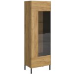 Mebelbos Vysoká prosklená Santes MSBP-130-WIT_1W Dub Craft Zlatý / Antracit – Hledejceny.cz