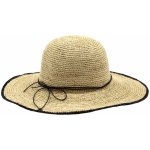 Marone dámský slaměný klobouk crochet s velkou krempou