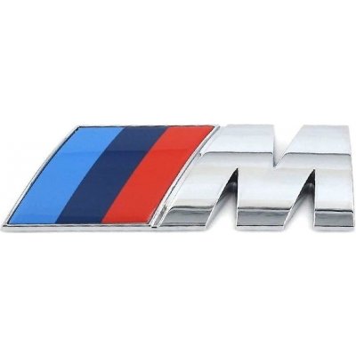 BMW M znak na kapotu / kufr logo (2v1) - kov, stříbrná