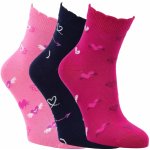 VIO Ponožky dětské bavlněné celoroční dívčí srdíčka růžové 3 páry – Zboží Dáma