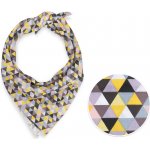 Biante bavlněný šátek Sandra SA-218 Žluto-hnědo-růžové trojúhelníčky – Zboží Mobilmania