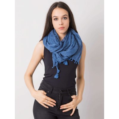 Basic modrý šátek s třásněmi at-ch-bf48172-blue – Zboží Mobilmania