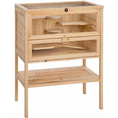 Tectake 403246 dřevěná klec pro křečka - hnědá 60 x 40 x 81 cm – Zboží Dáma