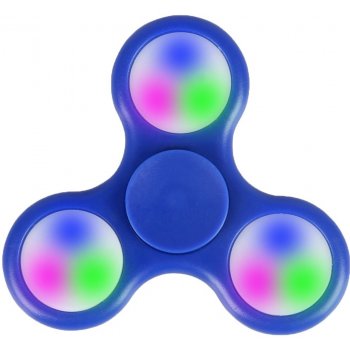 Fidget spinner s LED osvětlením modrý