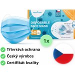 Mesaverde jednorázová česká rouška 3 vrstvá modrá 50 ks – Zboží Mobilmania