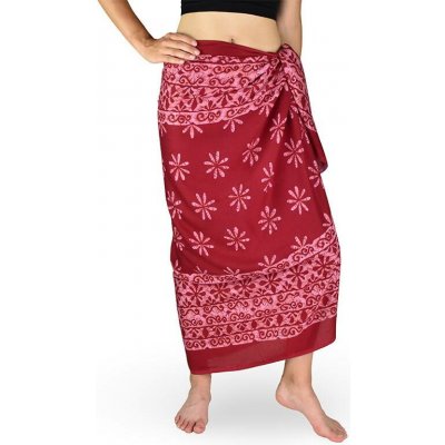 Sarong pareo REN kvítek vínová – Sleviste.cz