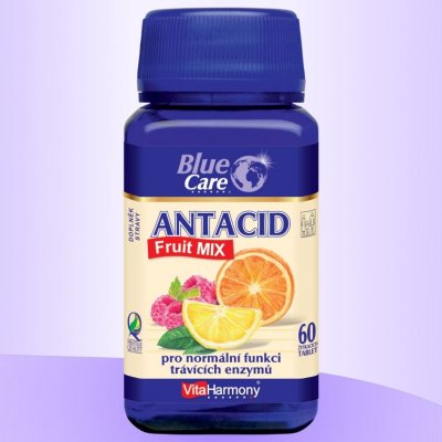 VitaHarmony Antacid Fruit Mix Pomeranč citron malina 60 žvýkacích tablet