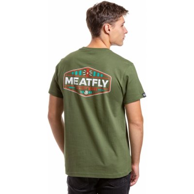 Meatfly pánské tričko Lampy Olive zelená – Zboží Mobilmania