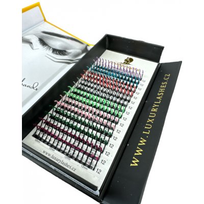 Luxury Lashes SPIKES MIX COLOR Zakřivení umělých řas: C, Délka umělých řas: 12 mm, Tloušťka řas: 007 – Zboží Dáma
