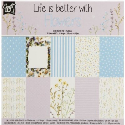 Creative Craft Group Sada jednostranných papírů 15 × 15 cm Flowers – Hledejceny.cz