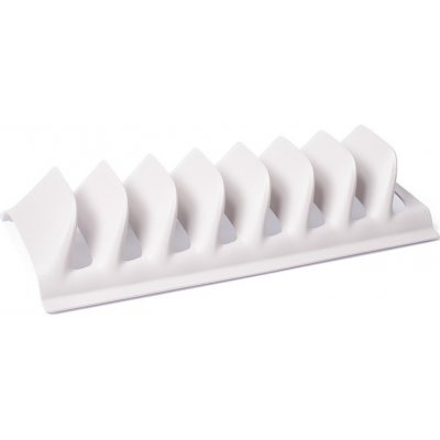 ALTOM Držák, stojan na pokličky, talíře, víčka 7 pozic, plastový bílý 30x13,5x6 cm – Zboží Dáma