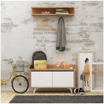 Asir Arasso 188 x 80 cm + botník 60 x 90 cm bílý hnědý AS0690 – Sleviste.cz