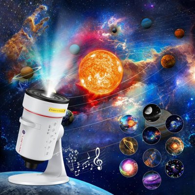 Bolong Projektor galaxie Meteor 8. gen, 10 kazet 4K, zvuky přírody, bílý – Sleviste.cz