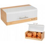 VELKÝ CHLEBNÍK BAMBUSOVÝ BÍLÝ ZÁSOBNÍK NA PEČIVO ELITEHOFF 6068 – Zboží Dáma