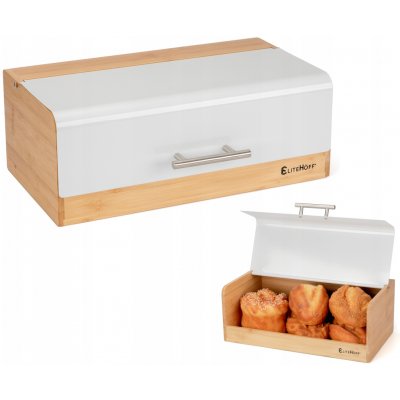 VELKÝ CHLEBNÍK BAMBUSOVÝ BÍLÝ ZÁSOBNÍK NA PEČIVO ELITEHOFF 6068 – Zboží Dáma