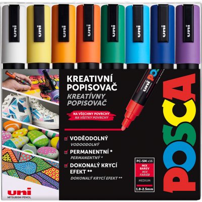 Uni Posca PC-5M 16 ks mix barev – Sleviste.cz