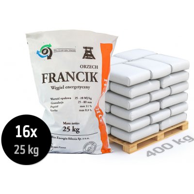 OPTIMTOP Tříděné pytlované černé uhlí kostka, 400 kg – HobbyKompas.cz