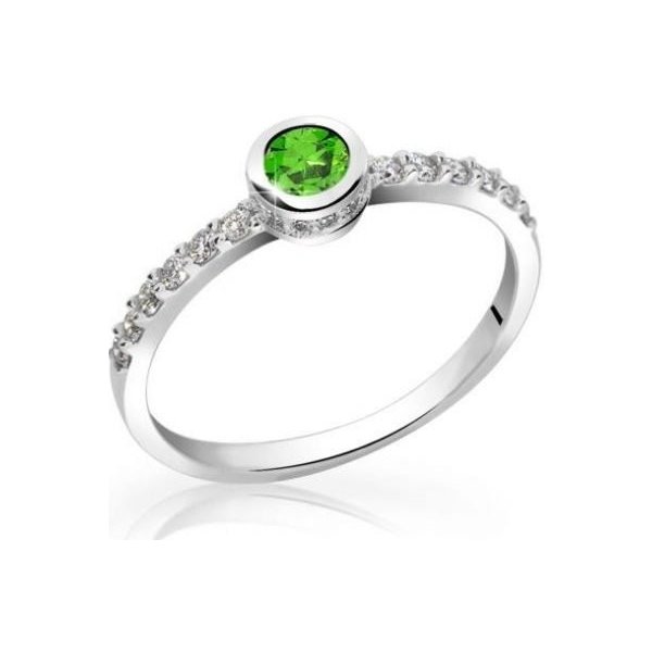 Danfil zásnubní prsten z bílého zlata se smaragdem a diamanty DF 2803 od 25  600 Kč - Heureka.cz
