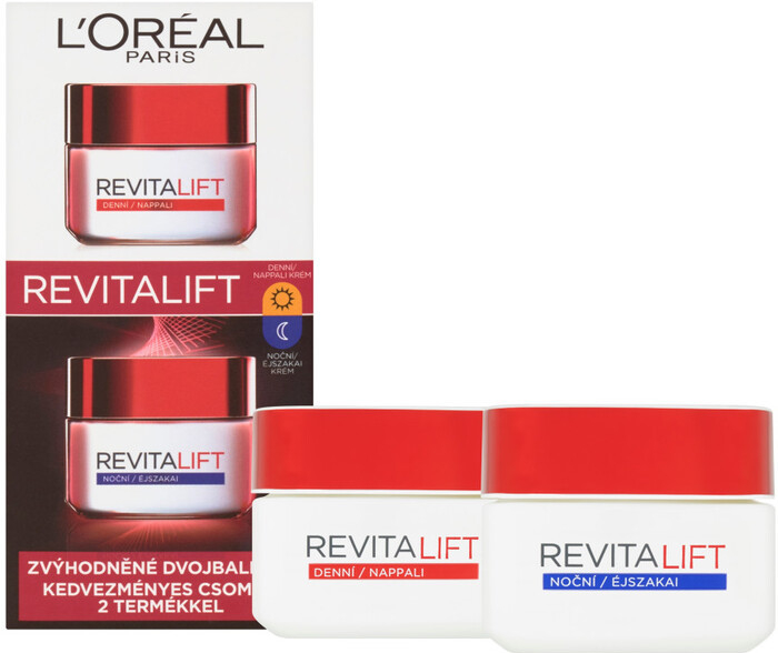 L\'Oréal Paris Revitalift Loreal Paris Revitalift zklidňující krém proti vráskám 50 ml + Loreal Paris Revitalift noční zpevňující a protivráskový krém pro všechny typy pleti 50 ml dárková