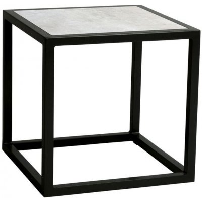 Stern Odkládací stolek John, čtvercový 45x45x45 cm, rám lakovaný hliník černý (black matt), deska keramický kompozit dekton lava light grey – Hledejceny.cz