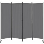 MultiGarden AW-022/4TLG Skládací zahradní a pokojový paraván 4dílný 167 × 216 cm šedý – Zboží Dáma